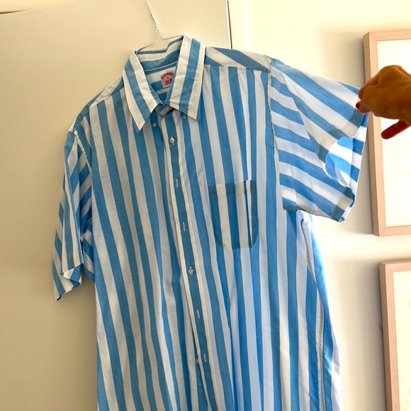Short sleeve blue/white striped cotton shirt from Brooks Brothers. Like new! - Picture 3 of 3